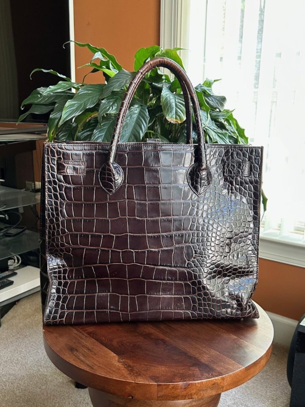 FURLA Leather Tote Bag Chocolate Brown - Picture 4 of 13
